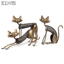 Tooarts Metal Figurine Iron Art Decoration Cat Shape Handicraft Crafting Figurine Art Decoration Modern Home Decoration Ornament