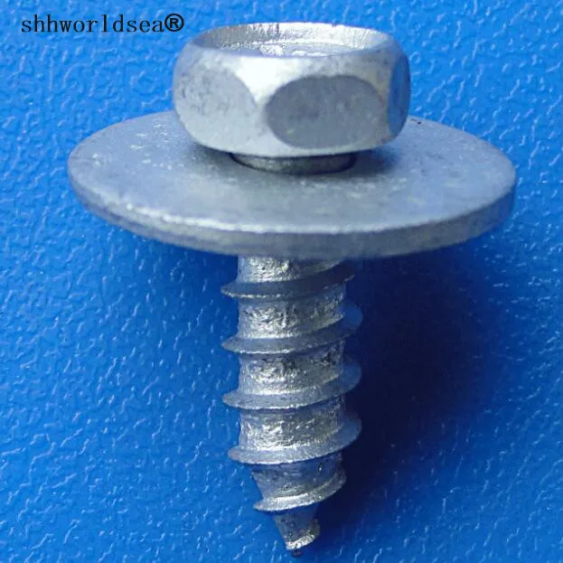 

shhworldsea 100pcs Metal nut for auto bolts Hexagon head self-drilling screw for toyota 90159-60383