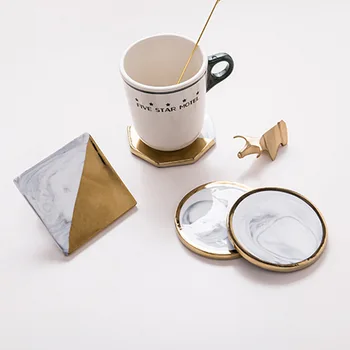 

Nordic Ceramics Office Table Storage Plate Chic Scandinavian Vogue Elegant Luxury Gold Office Desk Storage Tray Organizer Decor