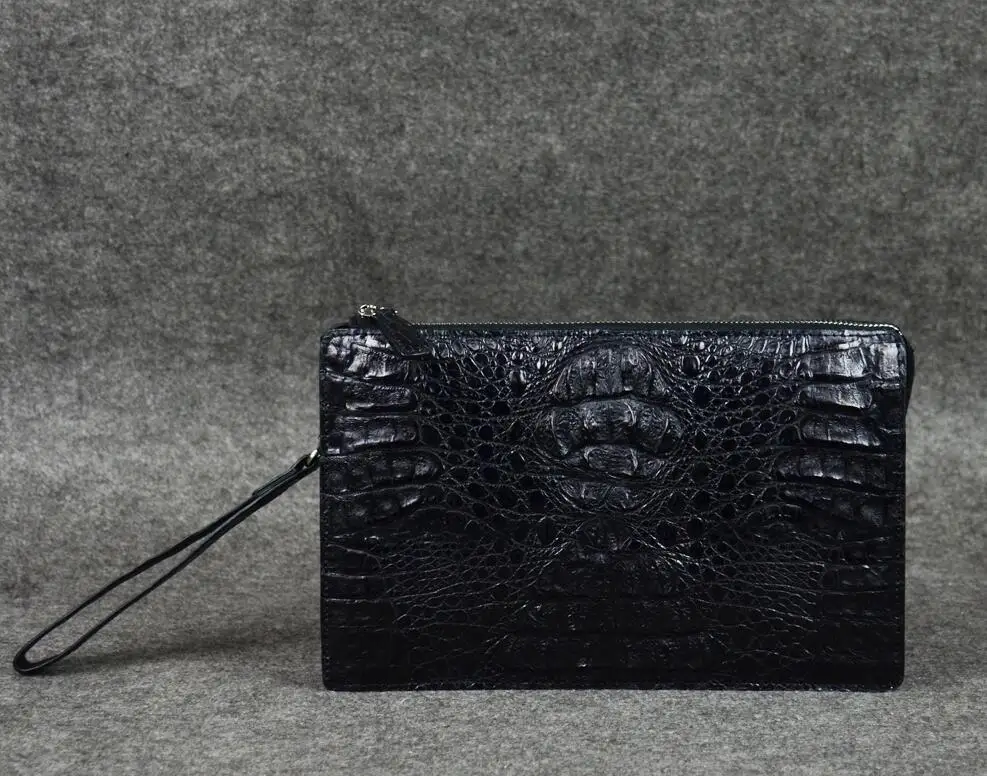 

Accept private label Custom logo wholesale drop shipping Genuine real crocodile leather clutch bags with wrist # luxury hangbags