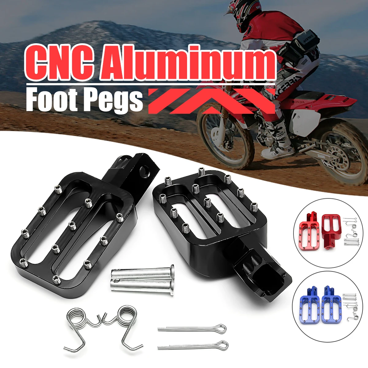 1 pair CNC Motorcycle Foot Pegs For Pit Dirt Bike Chinese 50cc 160cc
