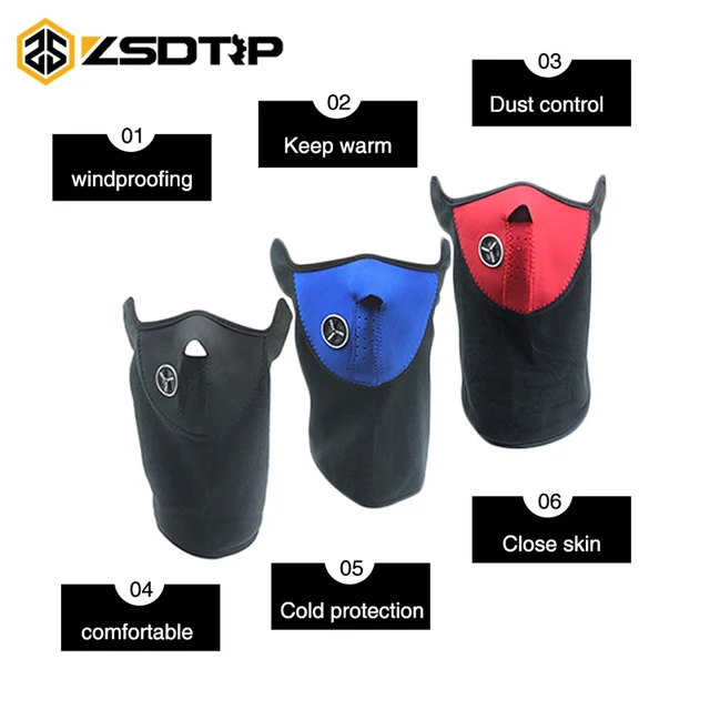 ZSDTRP Balaclava Ski Half Face Mask Cover Hat Cap Winter Wind Stopper Face Mask Neck Warmer Motorcycle Snowboard Cap Hat