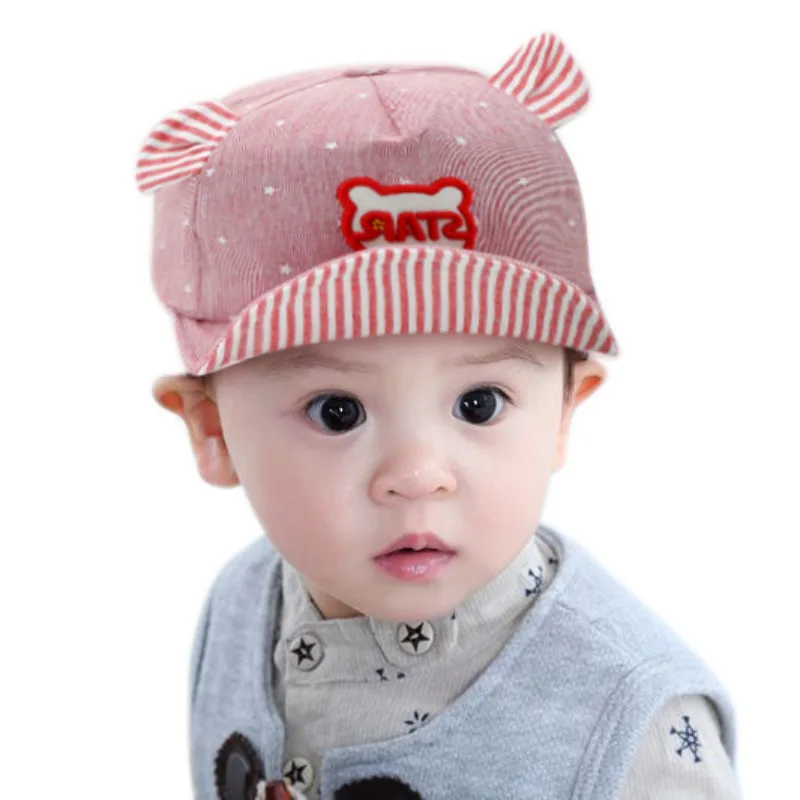 Smile Design Baby Hat Boy Caps Summer Hats For Boy Infant Sun Hat With Ear Beanies Accessories