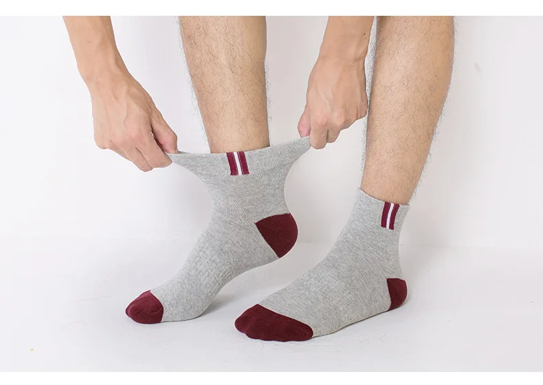 5 пар высококачественные носки Для мужчин осень-зима спортивной моды Повседневное мужские хлопчатобумажные носки в трубы дышащая Цвет