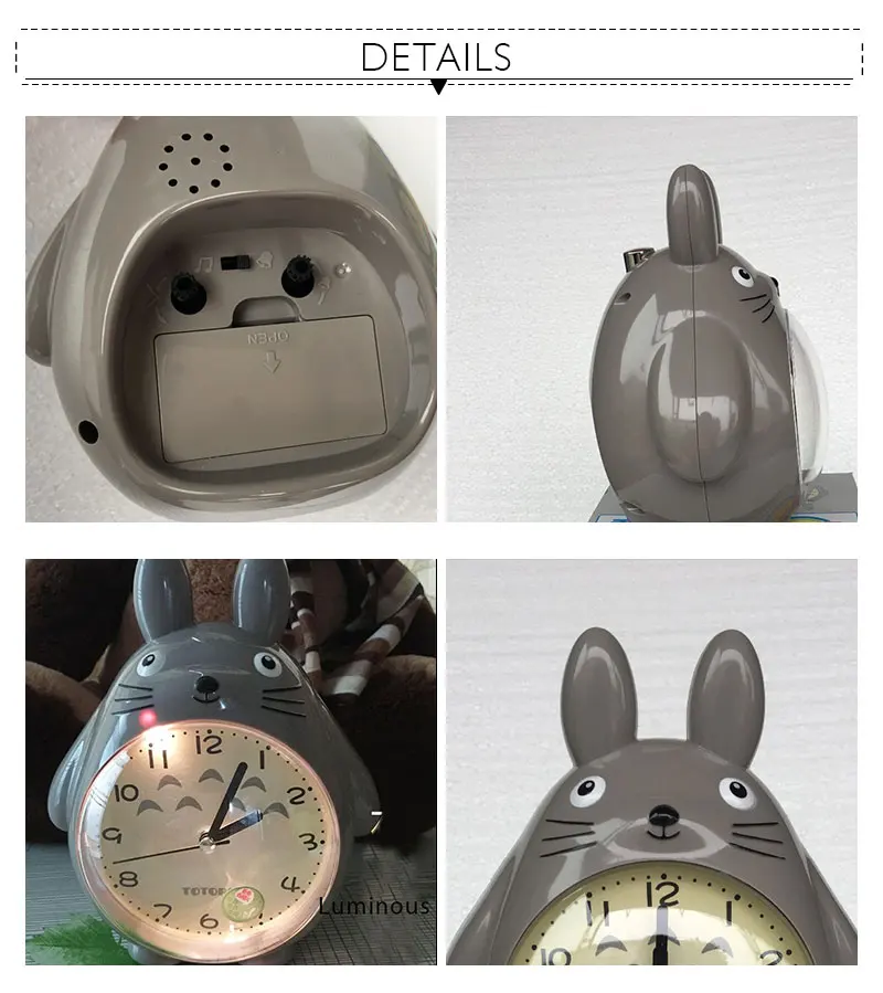 Кварцевые настольные часы Totoro, современный таймер, Повтор будильника, Покемон, светодиодный светильник, бесшумный, рядом с часами, Домашний Детский будильник