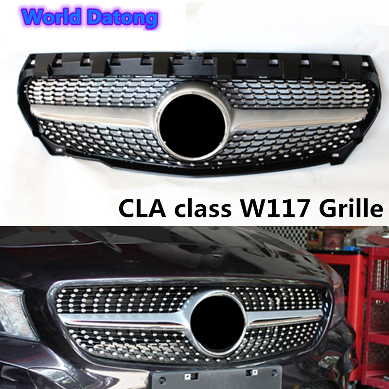 Diamonds Style Front Grille Mesh For Mercedes W117 CLA Class 2013-present Pre-facelift CLA180 CLA200 CLA250 CLA45 AMG 4 MATIC