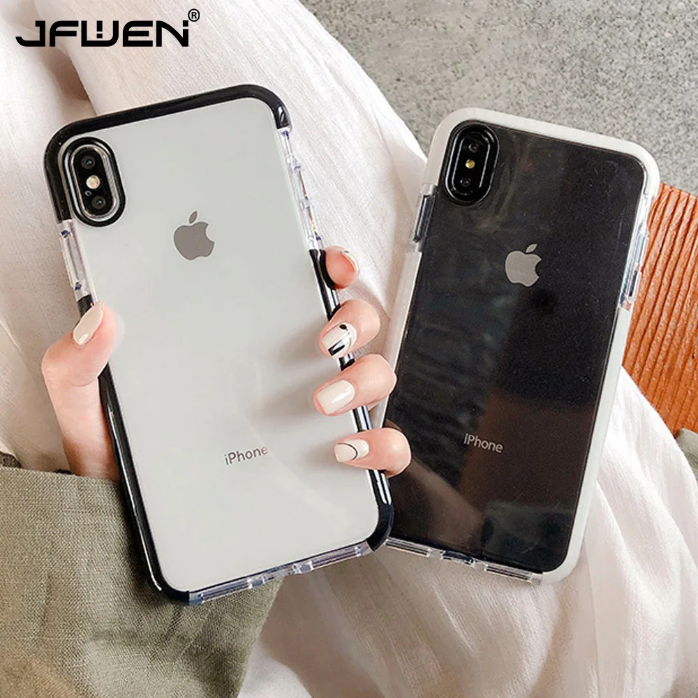 

Luxury Shockproof Transparent Silicone Phone Case For iPhone XS Max XR X 8 7 6 6S Plus Slim Soft TPU Clear Protection Back Cover