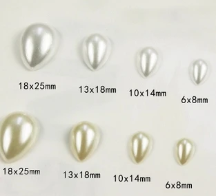 Ivory/White Craft ABS Imitation Tear Drops Pearls Flatback Pearls Resin Scrapbook Beads Decorate Diy