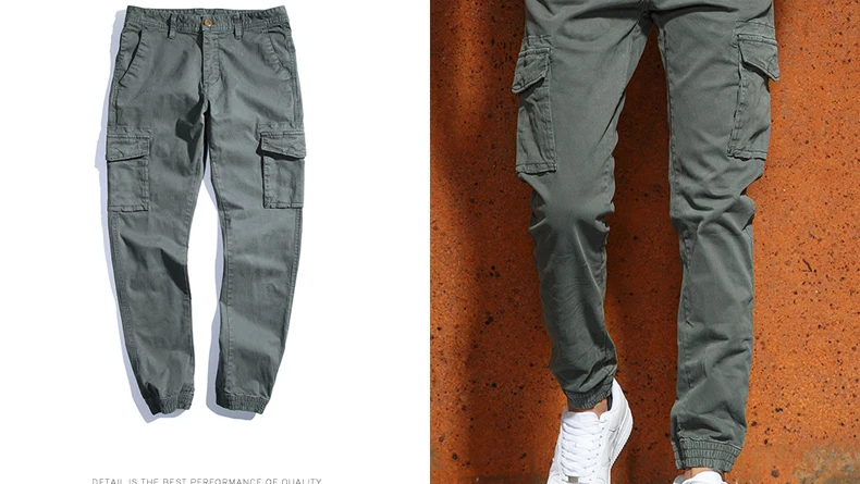 BOSIBIO мужские облегающие брюки карго с несколькими карманами, мужские однотонные новые длинные брюки для бега высокого качества G3552