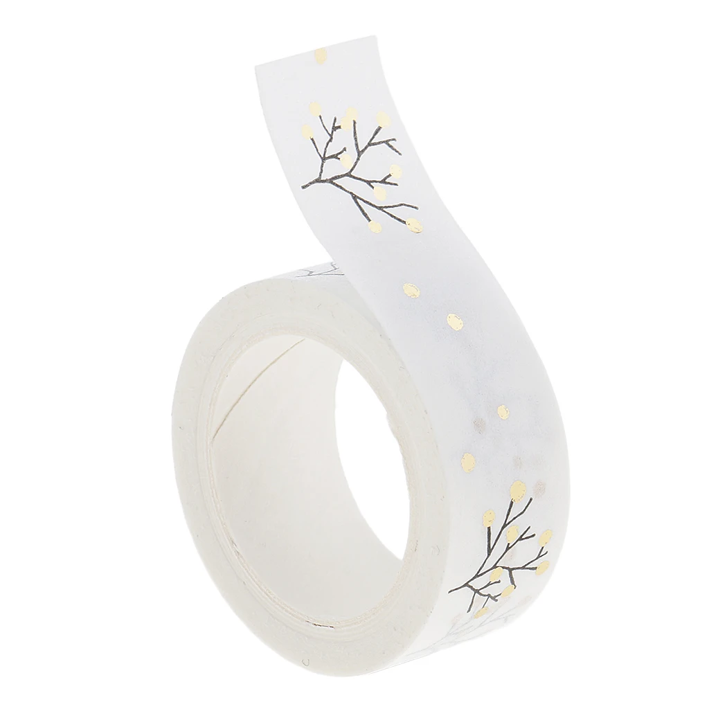 5 Meters/ Roll DIY Hot Gold Flower Washi Tape Decorative Sticky Paper Masking Tape Self Adhesive Tape Scrapbooking Tape Planner