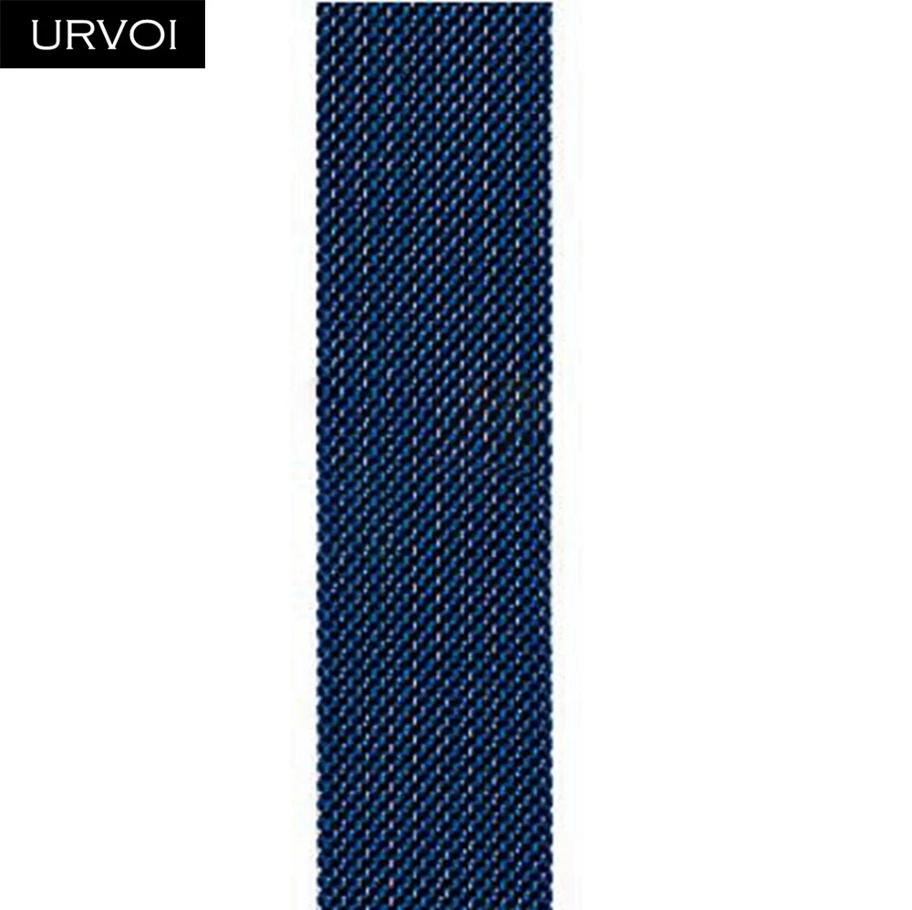 URVOI Milanese loop for Apple Watch series 5 4 3 2 1 band strap for iwatch 40 44mm stainless steel Magnetic buckle with adapter - Цвет ремешка: Blue