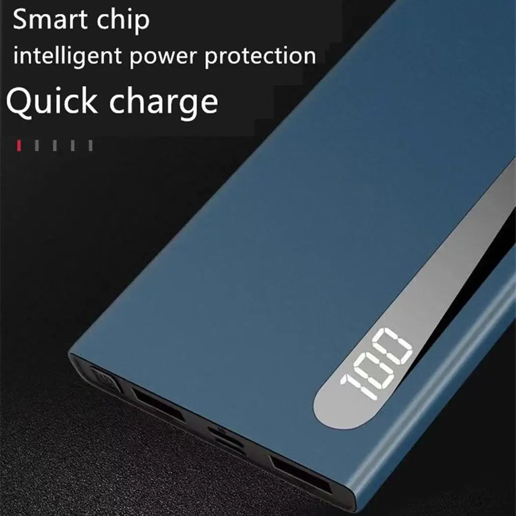 Портативные смартфоны 10000 мАч с двумя портами usb power bank 5 V 2A, 5 V 1A DC5V 2.1A квадратная мощность около 85% банка