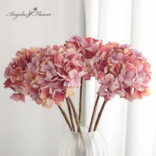 Искусственный дешевый цветок, стол для гостиной, Шелковый букет гортензии, для свадебной церемонии, для дома, отеля, для помещений, искусственный цветок, ветка гортензии