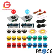 2 Player LED Arcade Game DIY Kit for Joystick MAME Raspberry Pi Zero Delay USB Encoder + LED Push Button Octagonal Restrictor arcade diy kits parts mame usb encoder 2 x led 4 8 way joystick 16x led illuminated push button for raspberry pi retropie 3b