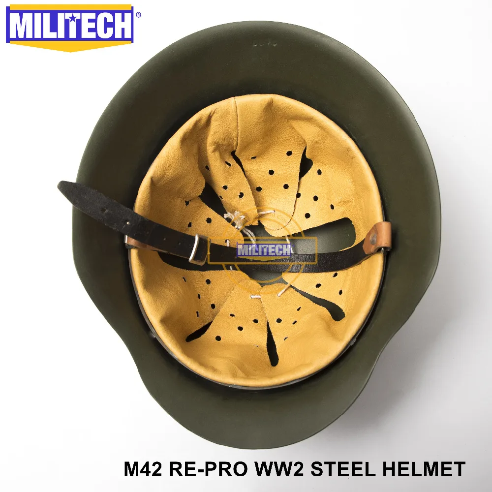 MILITECH OD WW2 немецкий M42 Стальной шлем WW II M42 Repro немецкий шлем мотоциклетный защитный шлем 2 мировая война коллекционный шлем