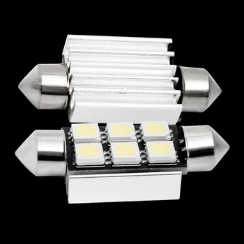 

10pcs 39mm C5W C10W canbus no error Festoon 6 led 5050 smd Car Licence Plate Light Auto housing lamps Reading Lights 10