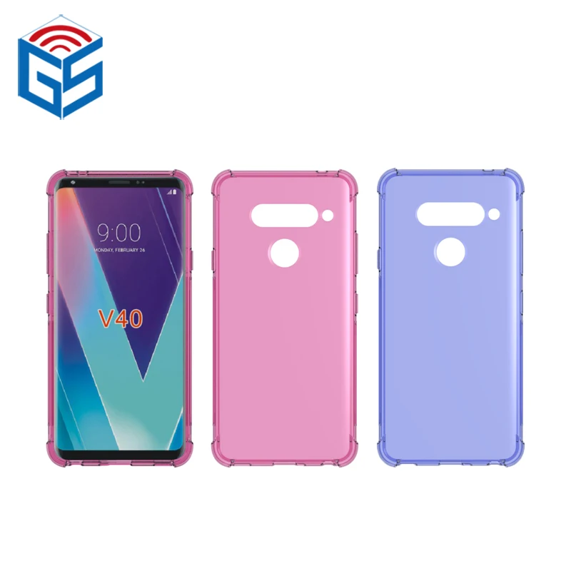 For LG V40 ThinQ Clear Case Shockproof Edge Transparent