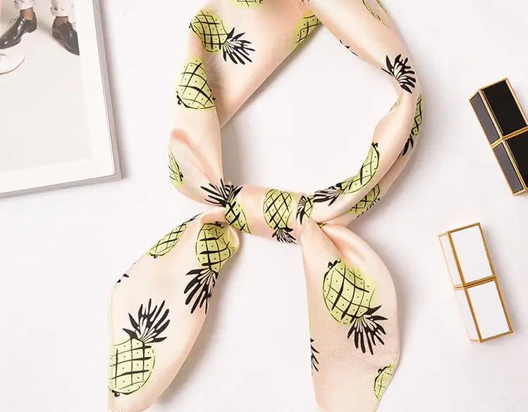 Silk Neck Wear Silk Scarves Silk Scarf Pineapple 70 Women Silk