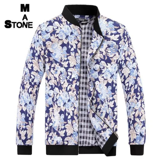 2016 Casual Men Floral Jacket Brand Fashion Men's Outwear Flower