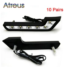 Atreus 10 пар водить автомобиль Габаритные огни 6 LED DRL лампы для Mercedes W203 W211 BMW E46 Audi A3 VW интимные аксессуары