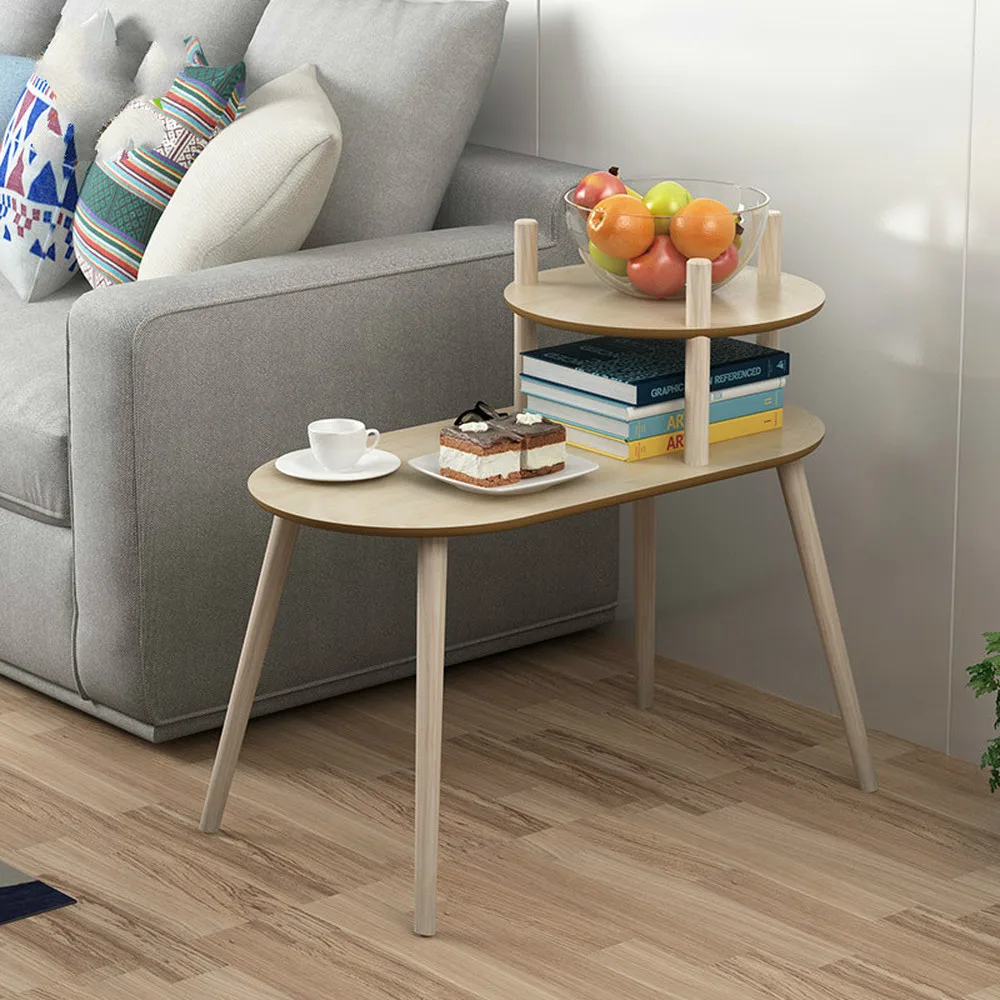 Coffee table Nordic simple modern side corner several three-layer tea table small apartment coffee table solid wood LM01041111
