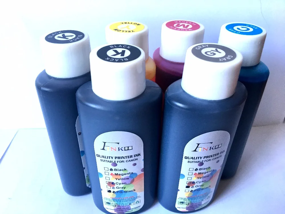 6x100ml Quality Dye Ink Replace For Canon PGI 470PGBK CLI 471 BK C M Y GY Ink For Canon PIXMA