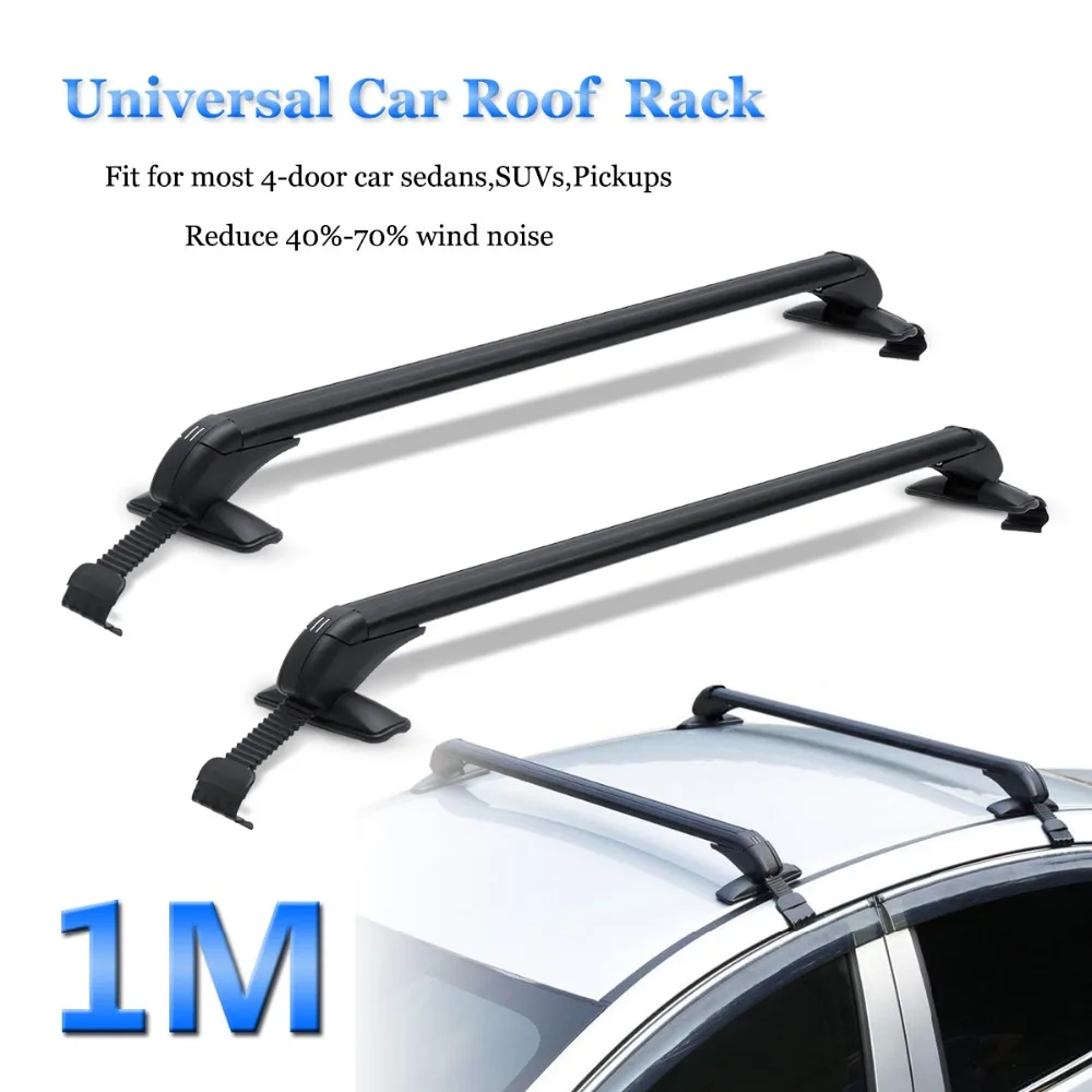 

Universal Car Roof Rack Cross Bars Luggage Carrier Rubber Gasket For 4DR Car Sedans SUVs 100cm