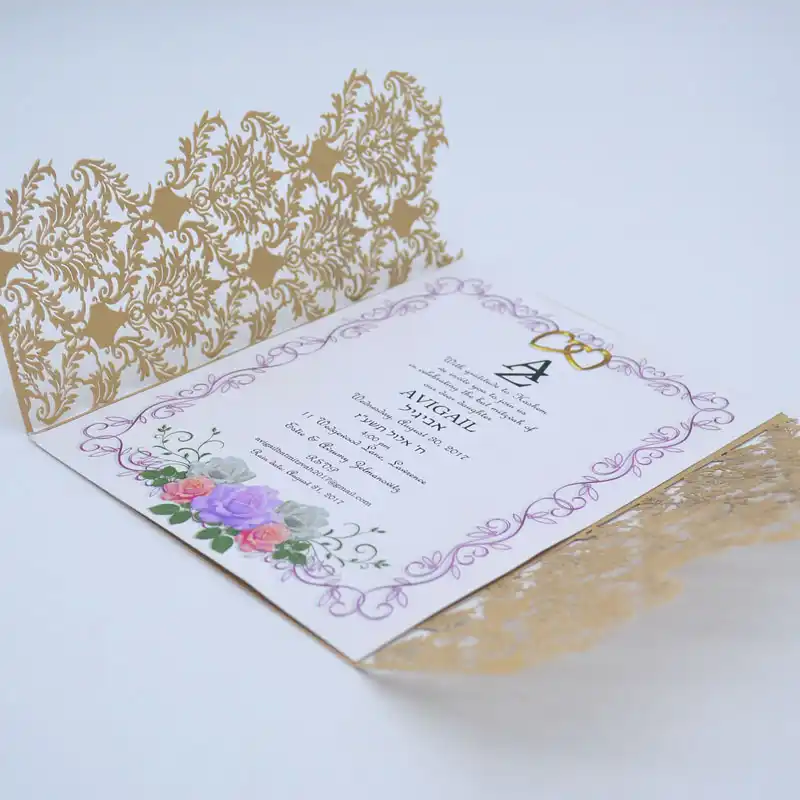 Folding Type New Design Luxury Romantic Customize Envelope Islamic India Wedding Invitation Card Return Gift Cards Invitations Aliexpress