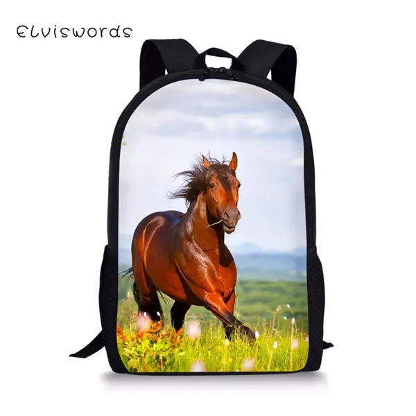 CDWX3675C ELVISWORDS модный детский рюкзак с цветочным рисунком лошади, детская школьная сумка, очаровательные сумки-книжки для малышей, женский рюкзак для путешествий - Цвет: CDWX3675C