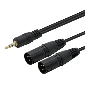 

Jack 3.5 mm to 2 XLR Male Microphone Cable 1.5 m Stereo Audio Cable for Amplifier Computer