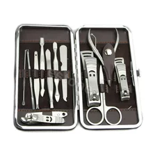 U119 12 in1 Pedicure / Manicure Set Stainless Nail Clippers Cuticle Grooming Kit Case