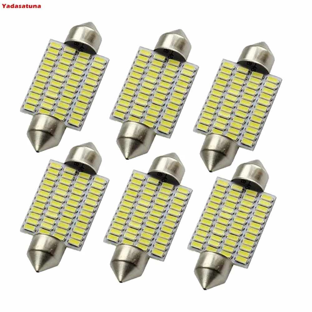 Kit 10 Lampada Siluro 48Smd 3014 Fascio Led Luz Teto Placa Smd Super Branca 41Mm 42Mm