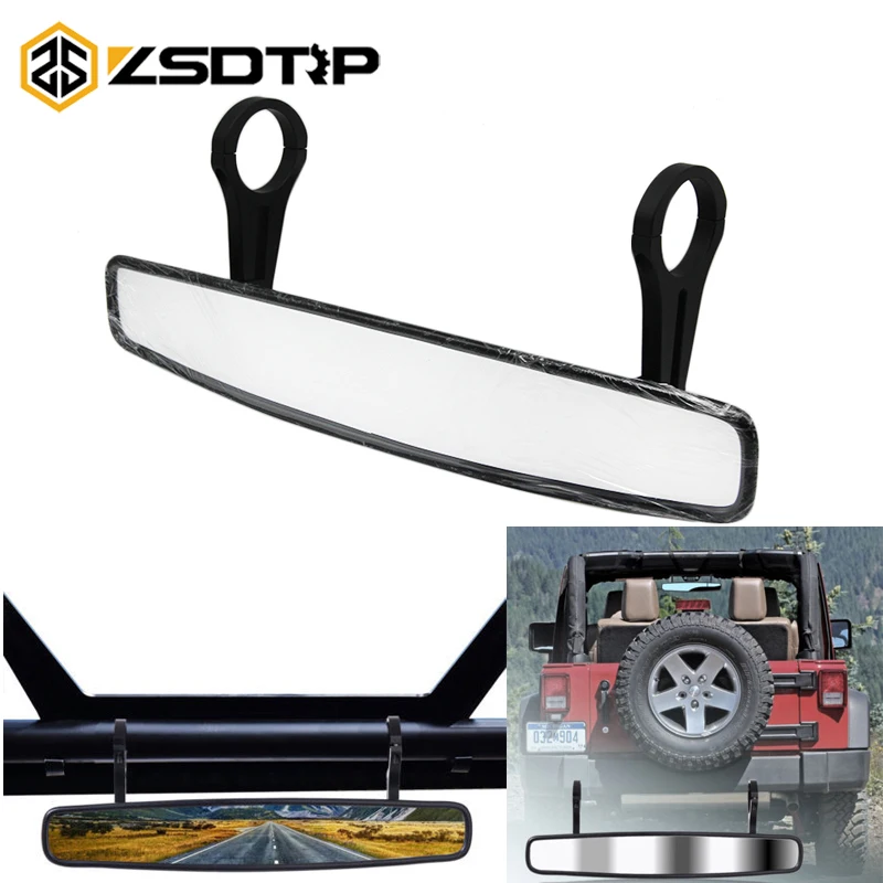 

ZSDTRP Motorcycle 15" Wide Car Rear View Side Race Mirror Convex Mirror with 1.75" 2'' Clamp For ATV UTV Motor Mirror
