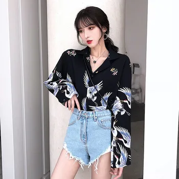 

Bestsellers Women's blouse For Notched Loose Slim Suit Collar Long Sleeve Casual Ladies Tops Harajuku Style