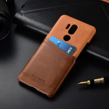 

Case for LG G7 KEZiHOME Luxury Genuine Leather Hit-color Business Hard Back Cover with Card Pocket for LG G7 funda