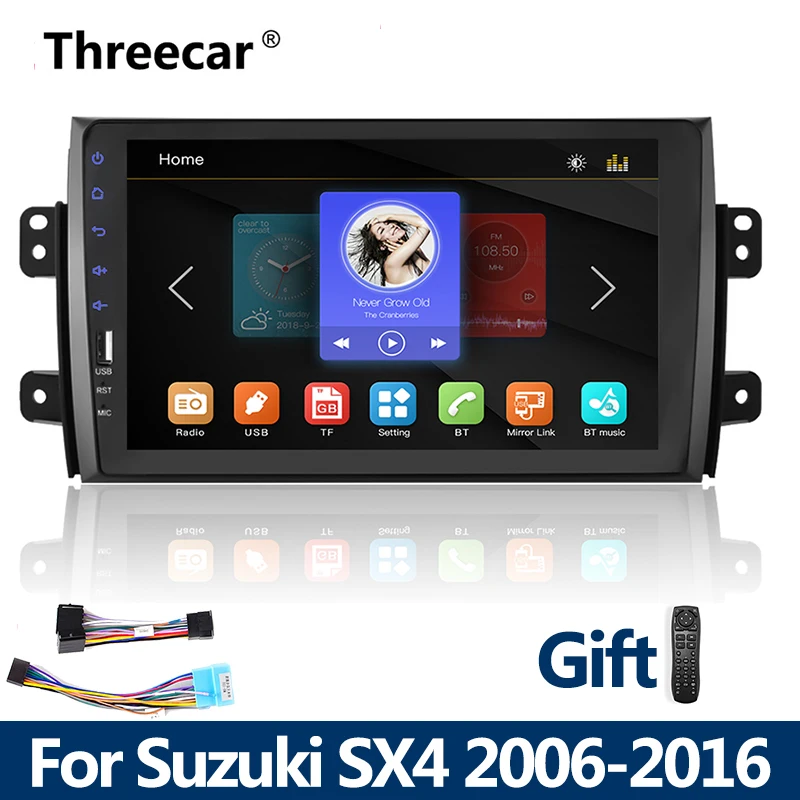 2din Автомагнитола 9 дюймов сенсорный mirrorlink Android телефон для Suzuki SX4 2006-20162 DIN MP5 плеер Авторадио Bluetooth магнитофон - Цвет: only radio