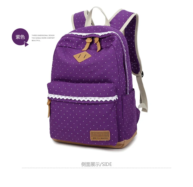 Новые винтажные школьные сумки для девочек-подростков, вместительный школьный портфель женская, холщовая рюкзак с точечной печатью, рюкзак, сумка для книг