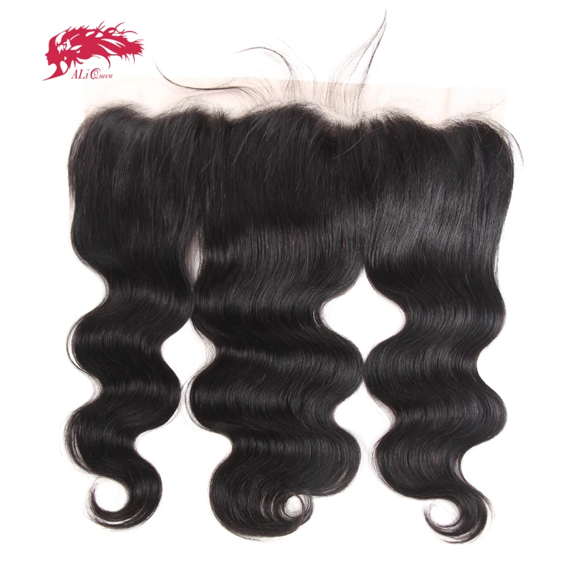 

Ali Queen Hair HD Lace Brazilian Body Wave 13x4 Lace Frontal Ear To Ear Pre Plucked With Baby Hair Remy Human Hair Free Part