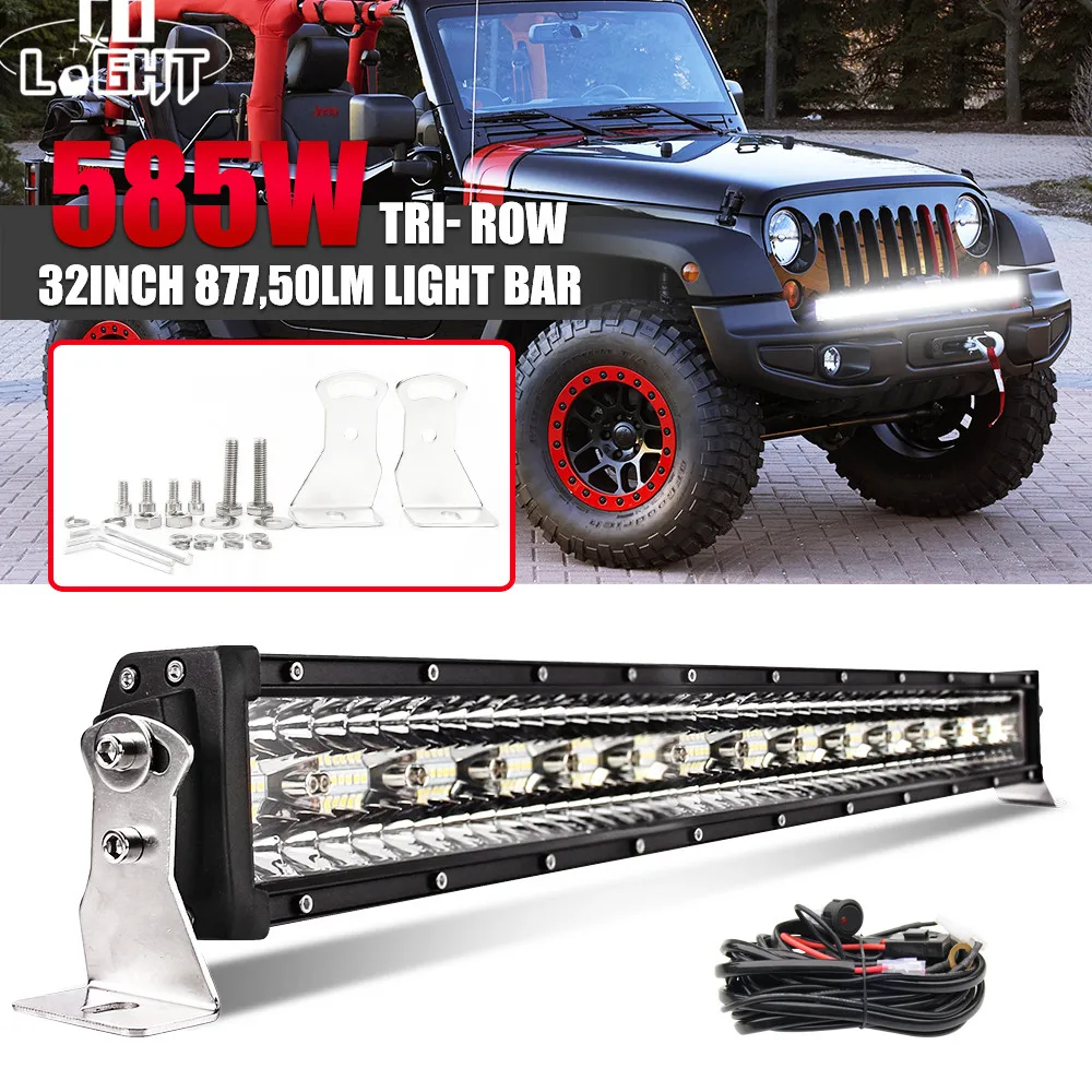 

CO LIGHT 3 Row 32" LED Bar 585W Led Light 4x4 Offroad Bar for 4WD Truck Trailer 4x4 SUV Spot Flood Combo LED Work Light 12V 24V