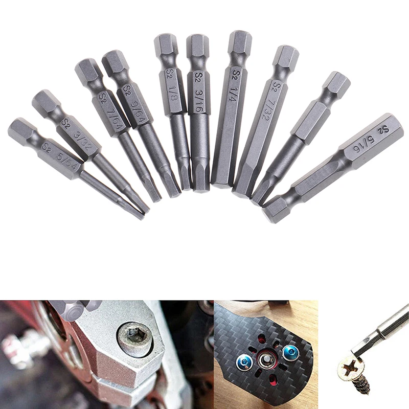 10Pcs 1/4" Hex Wrench Head Long Bit Drill Quick Release Impact Driver 50mm