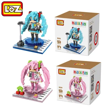 

LOZ Blocks VOCALOID Hatsune Miku Building Blocks Sakura Miku Bricks Figure Assemblage Educational Blocks Set Toys 9534 9535