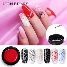 NICOLE DIARY 5 мл дизайн ногтей проволочная линия шелковая точка креативный тянущийся провод паук живопись гель лак случайный дизайн DIY Маникюрный Инструмент