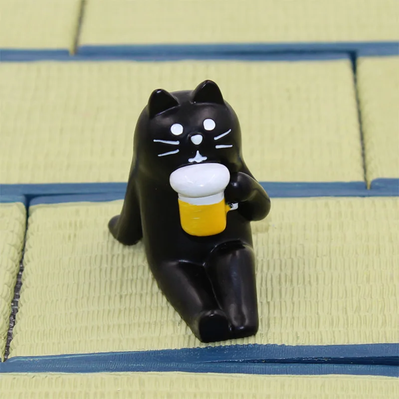 Drink Ear Tea Decole Cat Animal Model Miniature Figurine Fairy home Garden Wedding action Figures Doll Decoration Girl toy gift Drink Ear Tea Decole Cat Animal Model Miniature Figurine Fairy home Garden Wedding action Figures Doll Decoration Girl toy gift