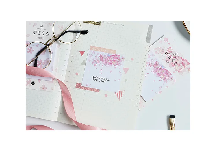 4 шт. крепление Fuji sticky note Сакура цветок blossom розовый цвет блокнот планировщик наклейки маркер канцелярские школьные принадлежности A6418