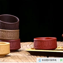 Фиолетовый глины Чай чашки реальная Исин разделся руды Цин Цемент образец Чай чашка кунг-фу чашка около 80 мл из грязи живопись