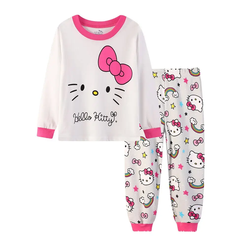 Детский Рождественский пижамный комплект для девочек, весенне-осенняя одежда с длинными рукавами для малышей Домашняя одежда для больших мальчиков детские подштанники, комплект одежды для сна, RJ4