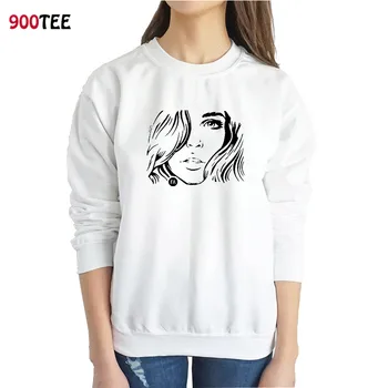 

Women Sweatshirt White Autumn Fashion long Sleeves O-neck Casual Pullover Hoodies Women Loose Sweatshirts Knitted Ladies