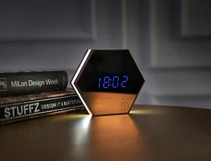 Прочный цифровой многофункциональный светодиодный Светодиодный Настольные часы-зеркало цифровой дисплей Электрический будильник часы с подсветкой - Цвет: champagne as pic