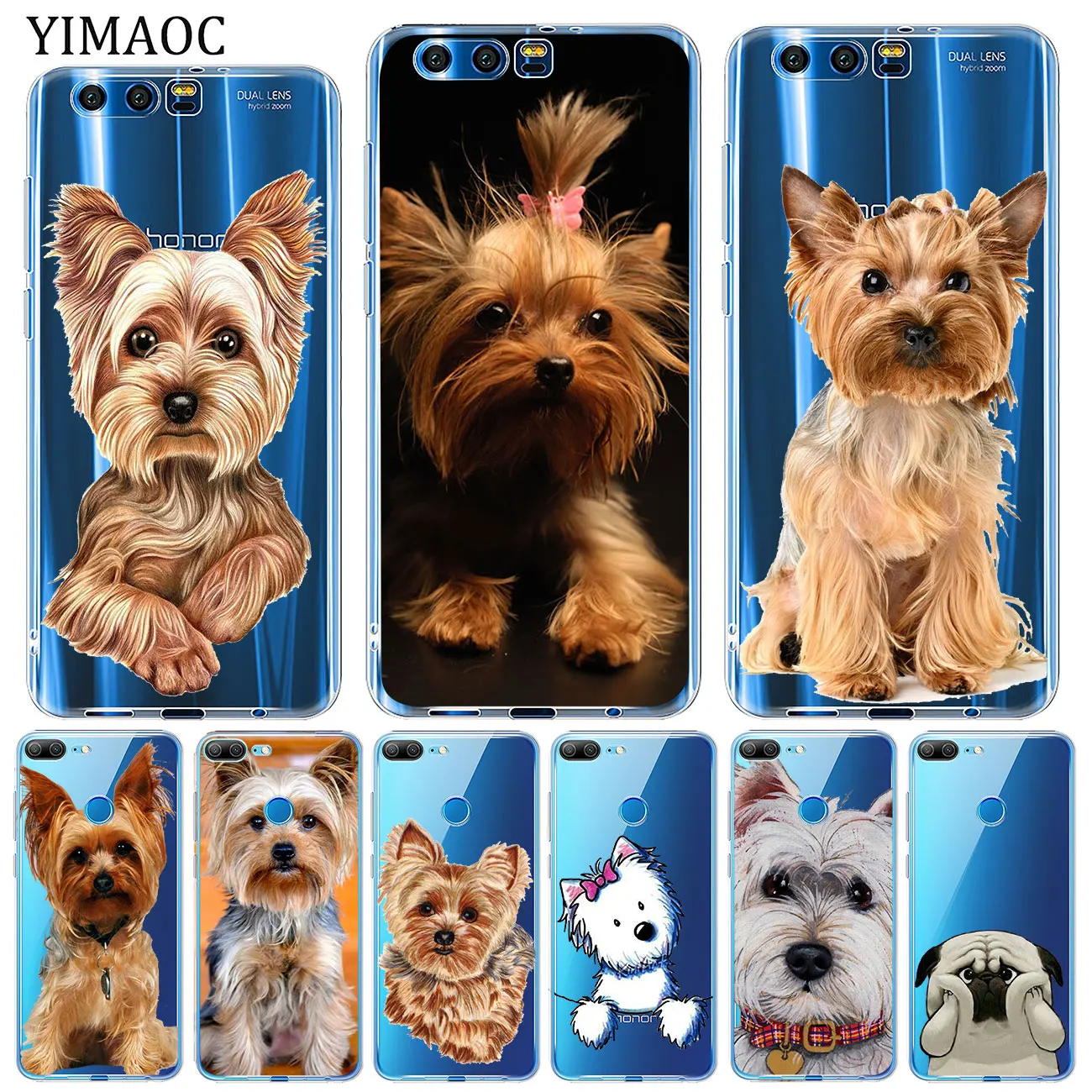 

YIMAOC yorkshire terrier dog puppy Soft Silicone Case for Huawei Y9 Y7 Y6 Prime 2018 Honor 20 10 9 9X 8C 8X 8 Lite 7X 7C 7A Pro