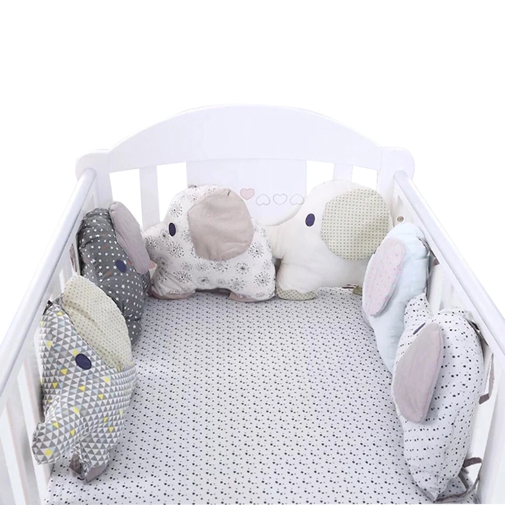 

Baby Crib Bed Bumper 6pcs Newborn Backrest Cushion Animal Elephant Infant Toddler Bedding Around Protection Newborns Cot Bumper